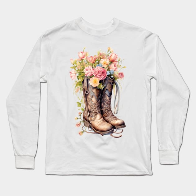 Coastal Cowgirl 01 Long Sleeve T-Shirt by Mistywisp